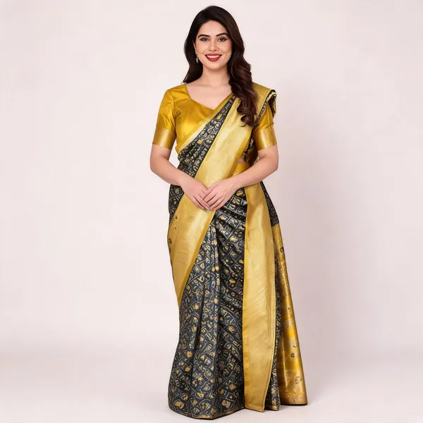 KPR_216_GREEN_SOFT_LICHI_SILK_SAREE