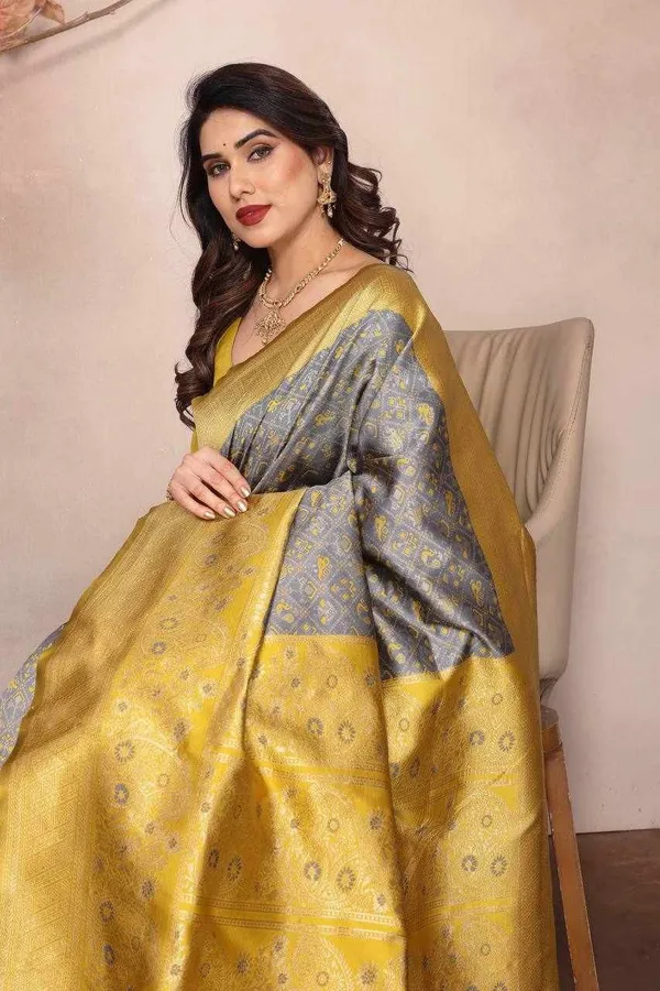 KPR_216_GREY_SOFT_LICHI_SILK_SAREE