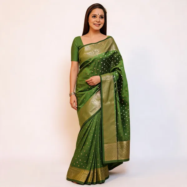 KPR_218_GREEN_SOFT_LICHI_SILK_SAREE