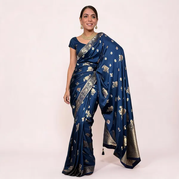 KPR_226_BLUE_SOFT_LICHI_SILK_SAREE