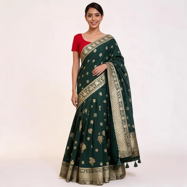 KPR_226_GREEN_SOFT_LICHI_SILK_SAREE