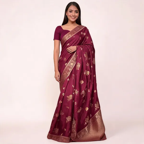 KPR_226_WINE_SOFT_LICHI_SILK_SAREE