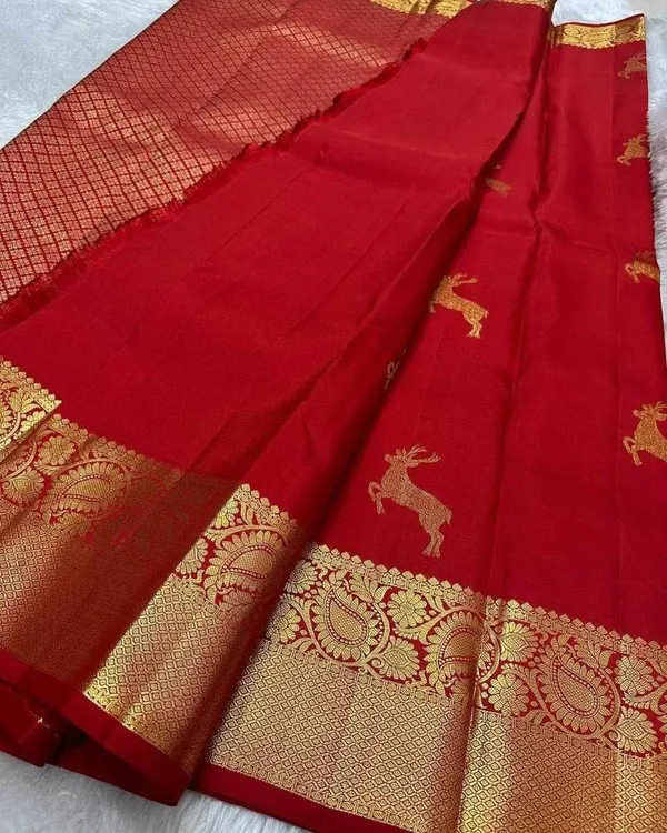 KPR_239_RED_SOFT_LICHI_SILK_SAREE