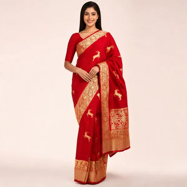 KPR_239_RED_SOFT_LICHI_SILK_SAREE