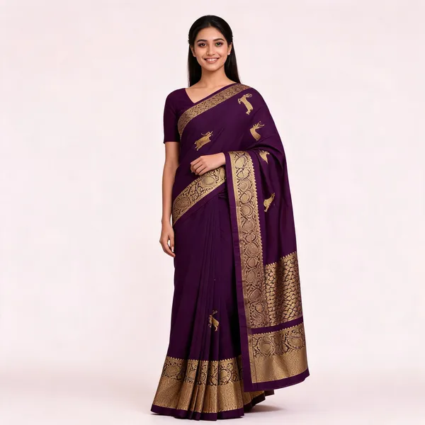 KPR_239_WINE_SOFT_LICHI_SILK_SAREE