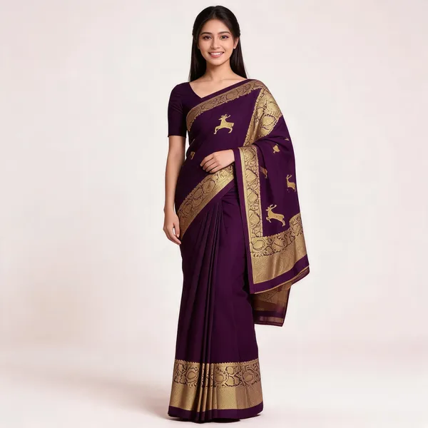 KPR_239_WINE_SOFT_LICHI_SILK_SAREE