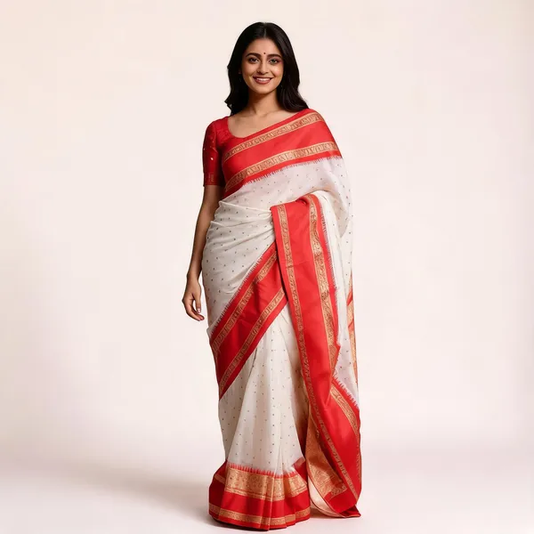 KPR_240_WHITE_SOFT_LICHI_SILK_SAREE