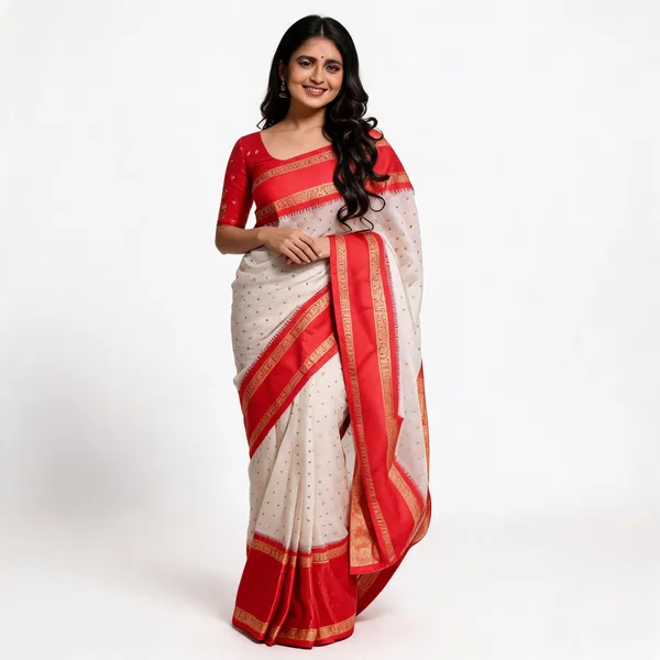 KPR_240_WHITE_SOFT_LICHI_SILK_SAREE