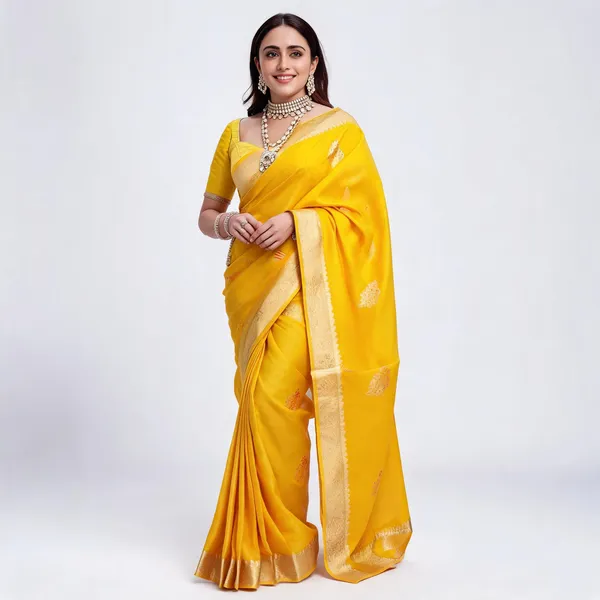 KPR_253_YEIIOW_SOFT_LICHI_SILK_SAREE