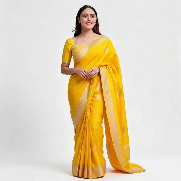 KPR_253_YEIIOW_SOFT_LICHI_SILK_SAREE