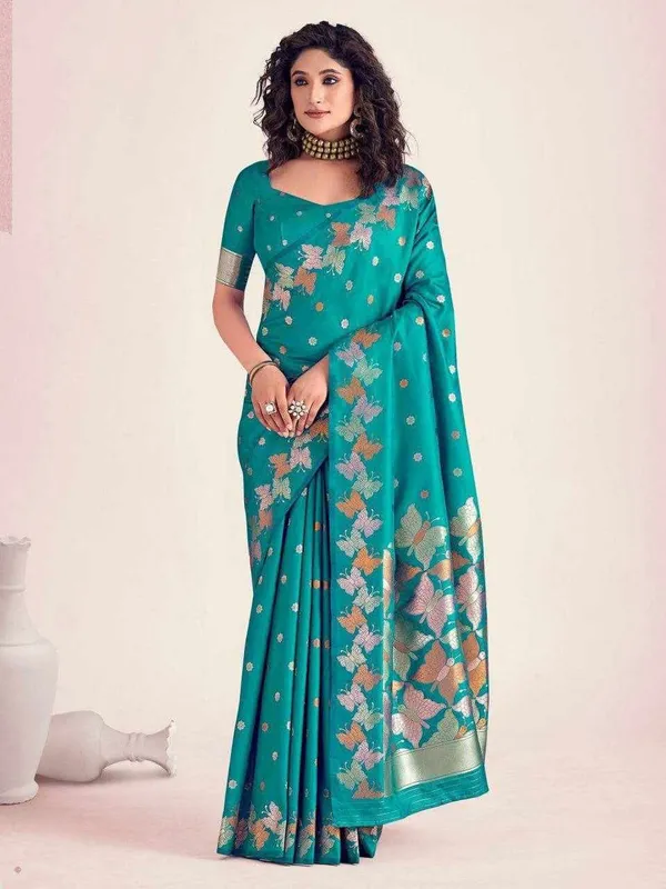 KPR_256_SEA_GREEN_SOFT_LICHI_SILK_SAREE