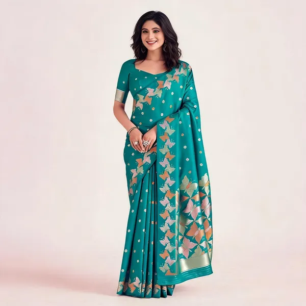 KPR_256_SEA_GREEN_SOFT_LICHI_SILK_SAREE