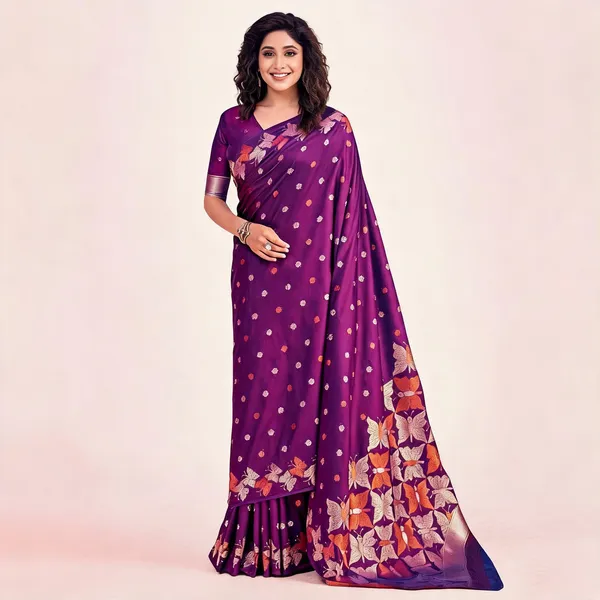 KPR_256_WINE_SOFT_LICHI_SILK_SAREE