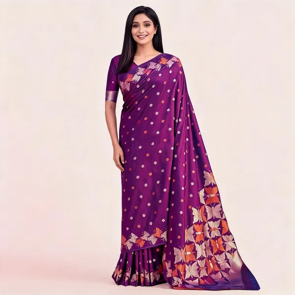 KPR_256_WINE_SOFT_LICHI_SILK_SAREE