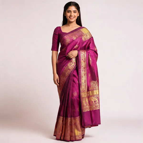 KPR_291_Premium_Eegance_Gold_Border_Saree
