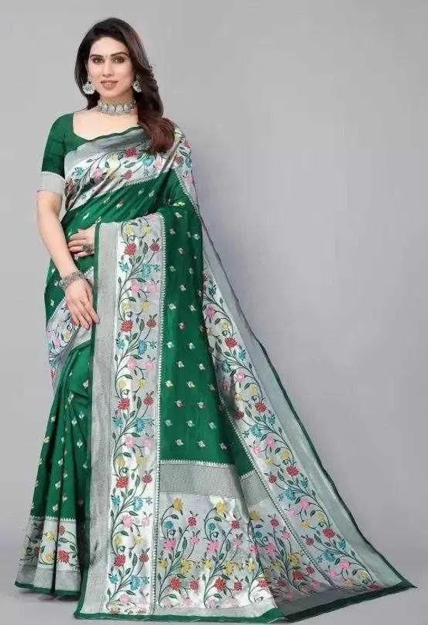 KPR_295_NEW_SOFT_LITCHI_SILK_CLOTH_GREEN_SAREE