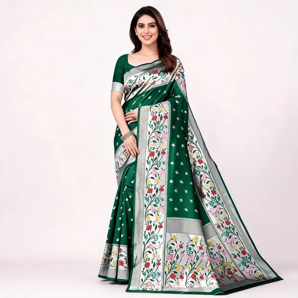 KPR_295_NEW_SOFT_LITCHI_SILK_CLOTH_GREEN_SAREE