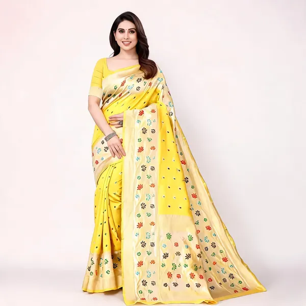 KPR_295_SOFT_LITCHI_SILK_CLOTH_YELLOW_SAREE