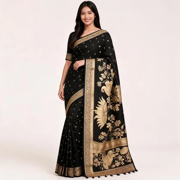KPR_302_BEAUTIFUL_PURE_SILK_BLACK_SAREE