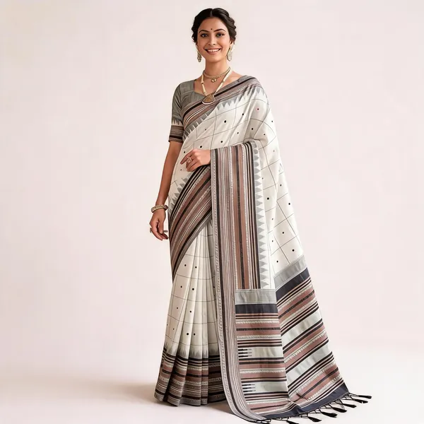 KPR_304_NEW_SOFT_LITCHI_SILK_CLOTH_BLACK_DESIGN_SAREE