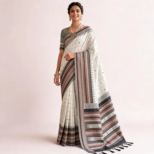 KPR_304_NEW_SOFT_LITCHI_SILK_CLOTH_BLACK_DESIGN_SAREE