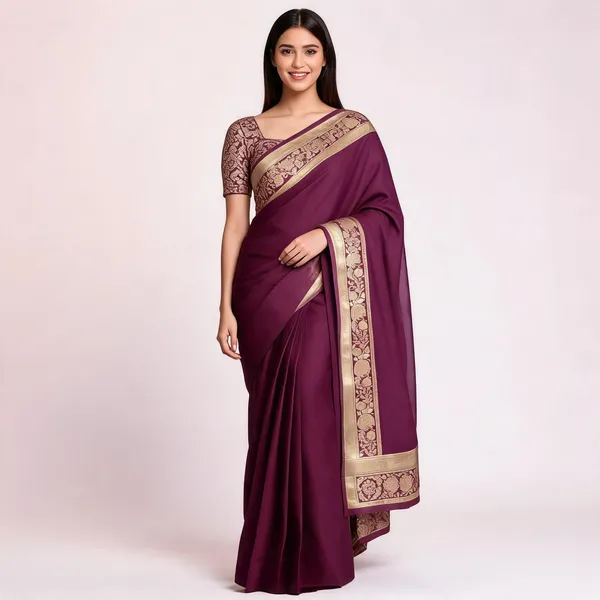 KPR_306_New_Designer_Gold_Border_Saree