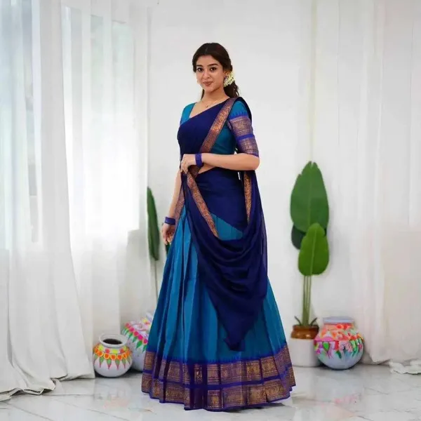 KPW_329_Blue_Kanjiveram_Silk_Zari_Lehanga