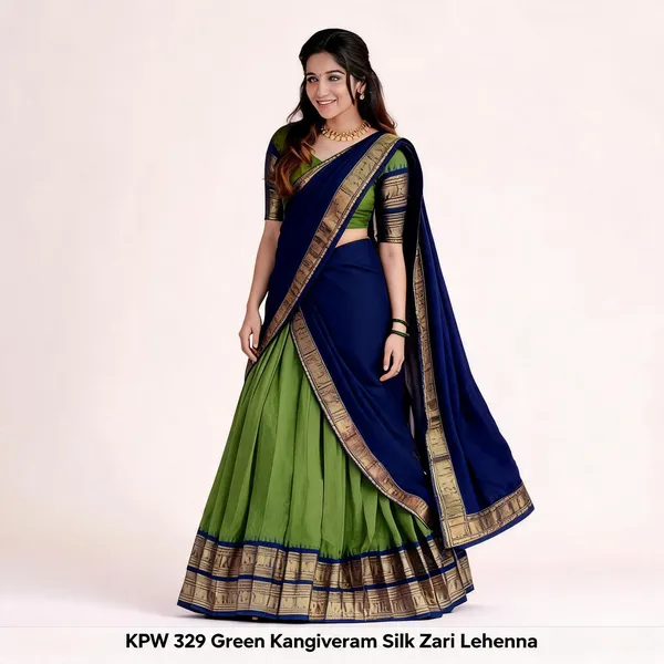 KPW_329_Green_Kanjiveram_Silk_Zari_Lehanga