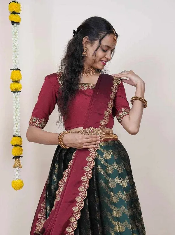 KPW_332_Green_Kanjiveram_Silk_Zari_Lehanga