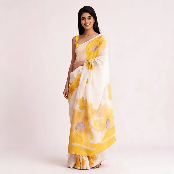 KPW_345_Yellow_Beautiful_Digital_Printed_Saree