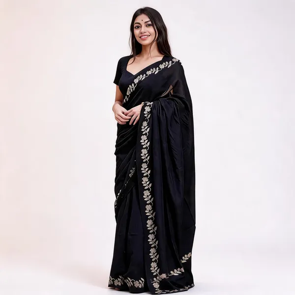 KPW_366_Beautiful_Digital_Printed_Black_Saree