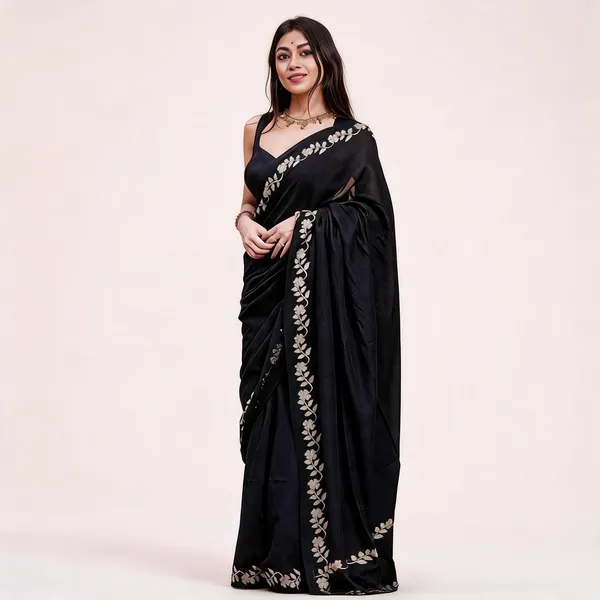 KPW_366_Beautiful_Digital_Printed_Black_Saree