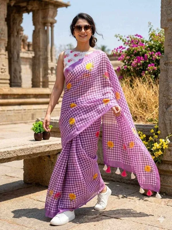 KPW_373_New_Beautiful_Checks_Type_Of_Digital_Printed_Saree