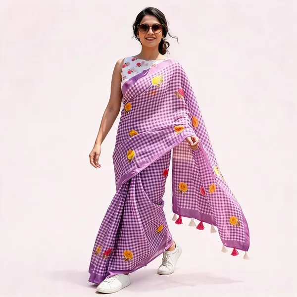KPW_373_New_Beautiful_Checks_Type_Of_Digital_Printed_Saree