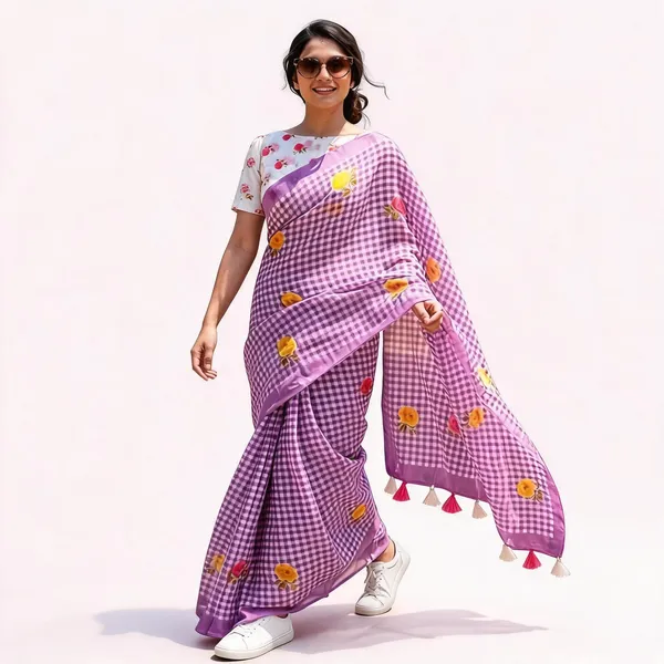 KPW_373_New_Beautiful_Checks_Type_Of_Digital_Printed_Saree
