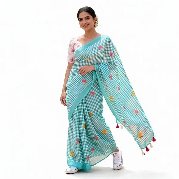 KPW_373_New_Checks_Type_Of_Digital_Printed_Saree