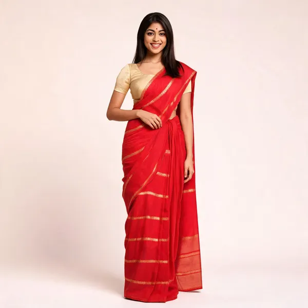 KPW_392_New_Exclusive_Classy_Red_Saree