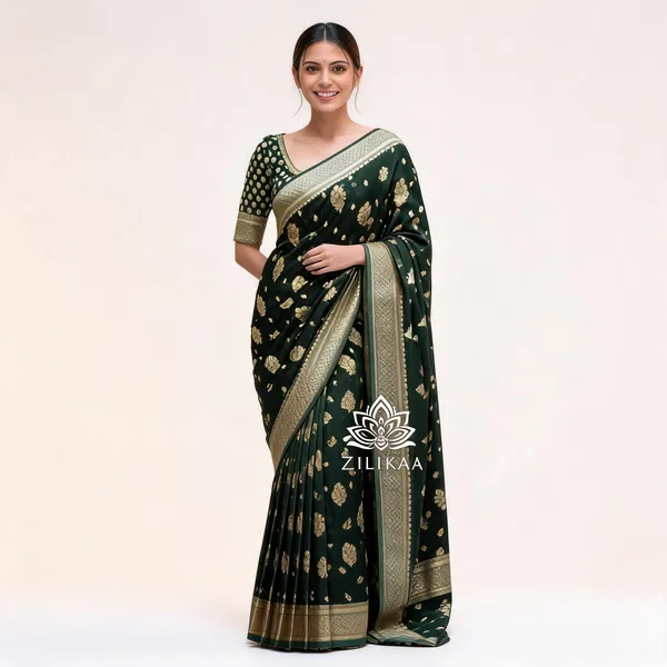 MF_1650_GREEN_SOFT_LICHI_SILK_SAREE