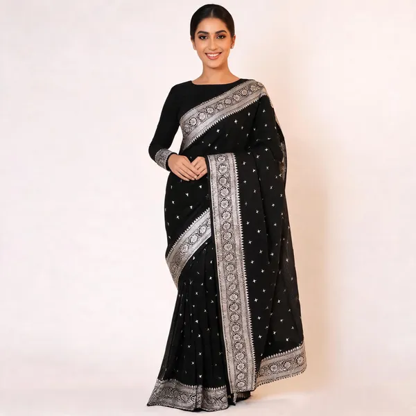 MF_1680_BLACK_BANARASI_SOFT_LICHI_SILK_SAREE