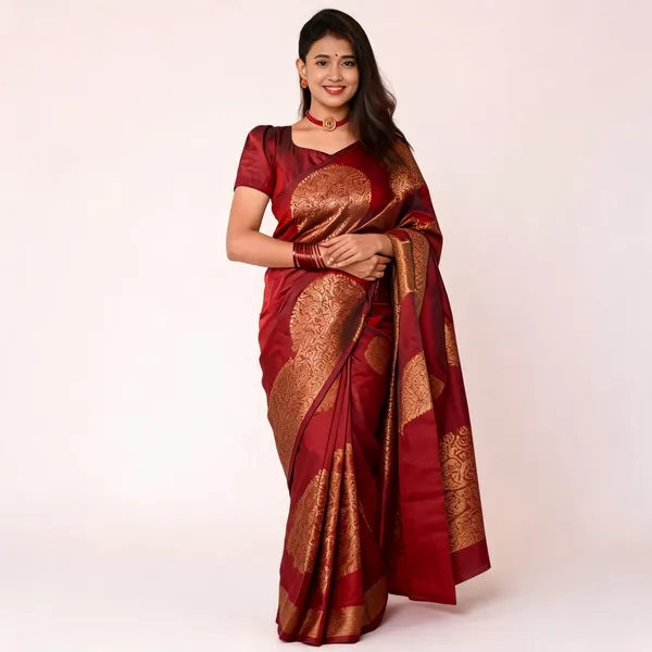 MF_1740_MARRON_LICHI_SILK_SAREE