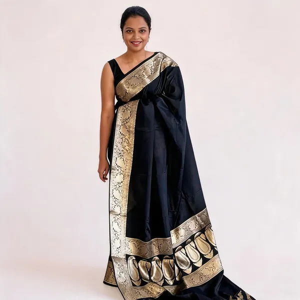 MF_1760_BLACK_SOFT_LICHI_BANARASI_SAREE