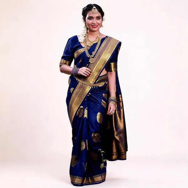 MF_1860_BLUE_SOFT_LICHI_SILK_CLOTH_SAREE