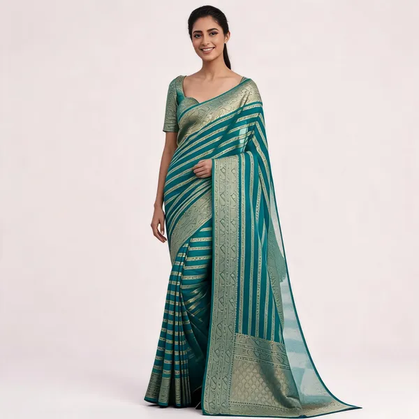 MF_1920_PETROL_BLUE_BANARASI_SOFT_LICHI_SILK_SAREE