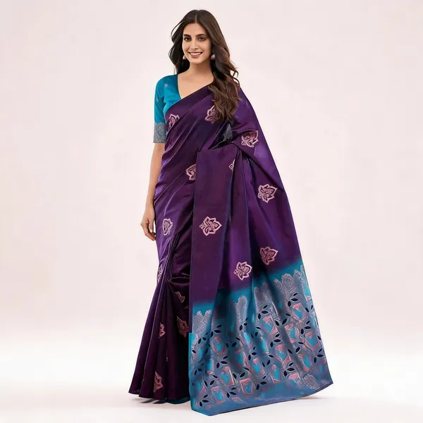 MF_1930_PURPLE_SOFT_LICHI_SILK_SAREE
