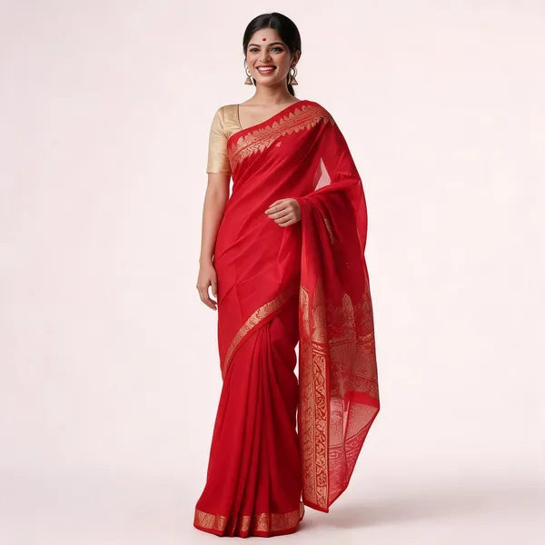 MF_1950_RED_BANARASI_SOFT_LICHI_SILK_SAREE