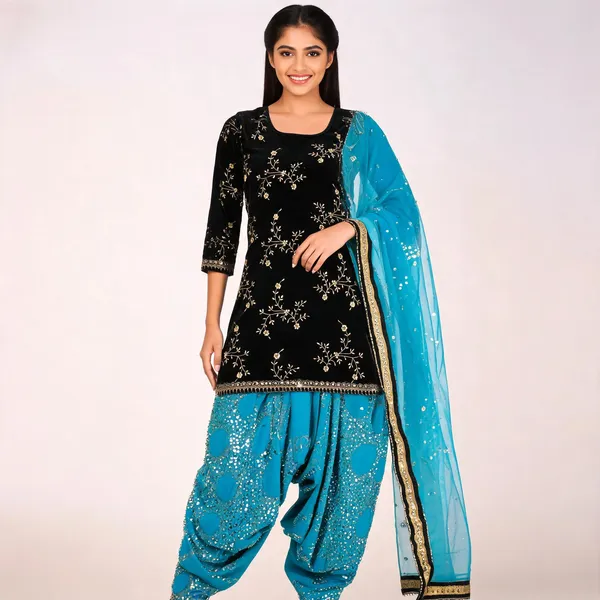 MF_242_Blue_Top_Dhoti_Salwar_and_Dupatta