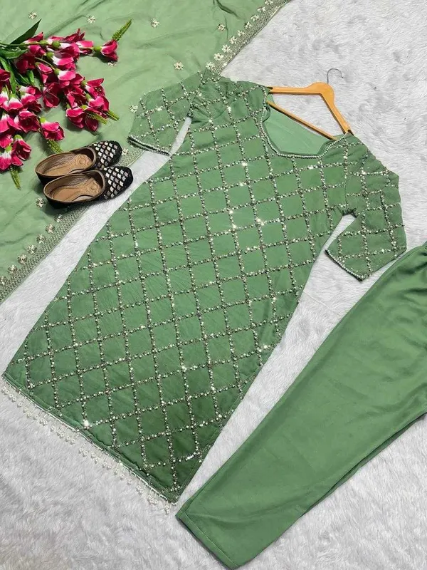 MF_409_New_Fancy_Embroidered_Green_Dress