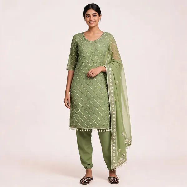 MF_409_New_Fancy_Embroidered_Light_Green_Dress