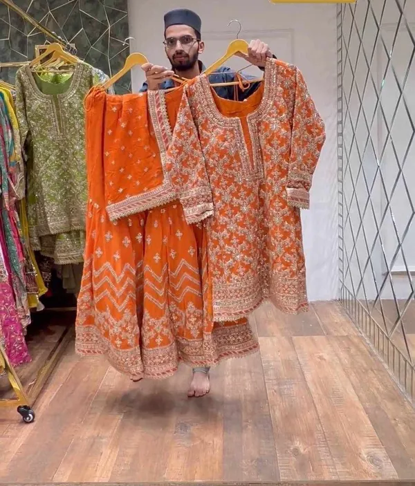 MF_426_Orange_Heavy_Faux_Georgette_Dress