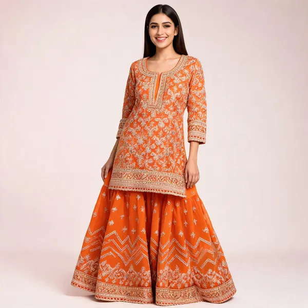MF_426_Orange_Heavy_Faux_Georgette_Dress